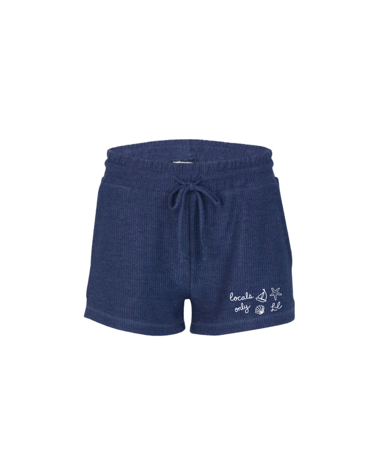 everyone seaside shorts （NAVY） The Seaside Knit Corded Shorts (NAVY) (WOMEN'S CUT) – Locals Only LI